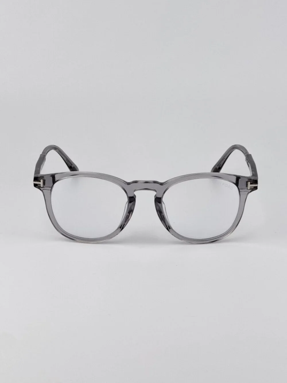 Tom Ford FT5891-F-B 020 Unisex Eyeglasses Grey Round Frame Blue Light Block